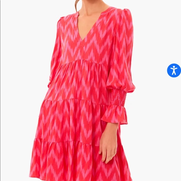NWOT Tuckernuck Pomander Place Hot Pink Ikat Kenzo Dress, M - Picture 3 of 9